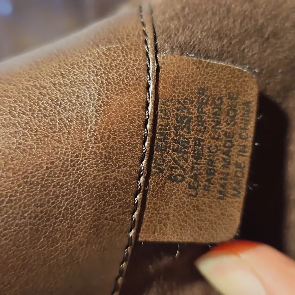 Vincent Camuto Leather Gold Zipper Brown Boots