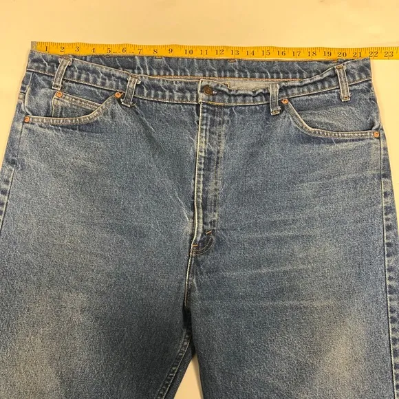 Vintage 1992 USA Levi's 505 Orange Tab Jeans 44x32(measuring 43x25) Denim