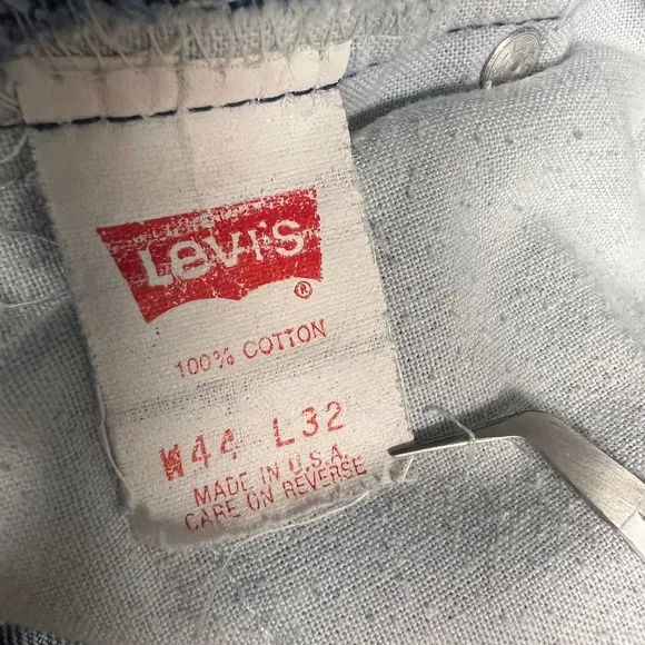 Vintage 1992 USA Levi's 505 Orange Tab Jeans 44x32(measuring 43x25) Denim
