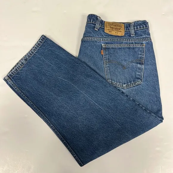 Vintage 1992 USA Levi's 505 Orange Tab Jeans 44x32(measuring 43x25) Denim