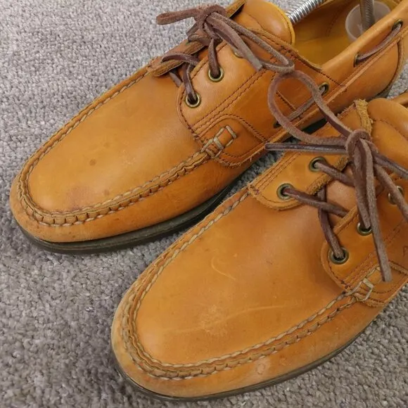 Vintage Allen Edmonds Key Largo Boat Shoes Mens Size 10 Loafer Brown Made In USA