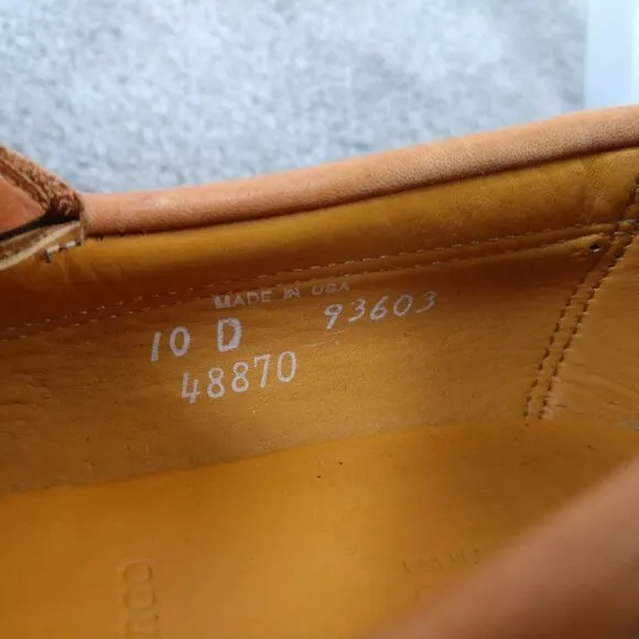 Vintage Allen Edmonds Key Largo Boat Shoes Mens Size 10 Loafer Brown Made In USA