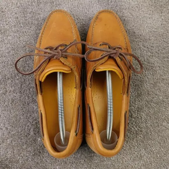 Vintage Allen Edmonds Key Largo Boat Shoes Mens Size 10 Loafer Brown Made In USA