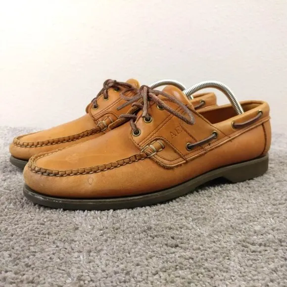 Vintage Allen Edmonds Key Largo Boat Shoes Mens Size 10 Loafer Brown Made In USA