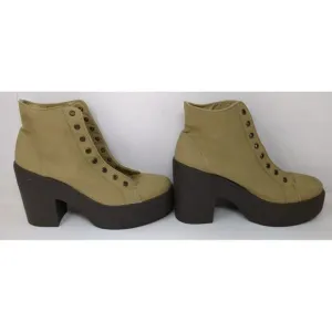 Vintage Bakers Y2K Chunky Platform Heel Boots Shoes Canvas Women's Size‎ 9 Italy