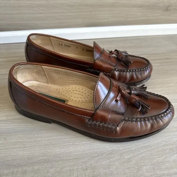Vintage Cole Haan Shoes Men’s Sz 9 W Brown Loafers Country Leather Kiltie Tassel