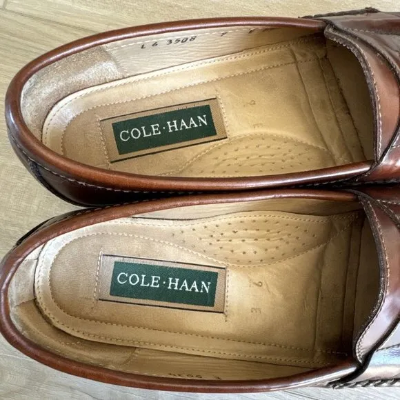 Vintage Cole Haan Shoes Men’s Sz 9 W Brown Loafers Country Leather Kiltie Tassel