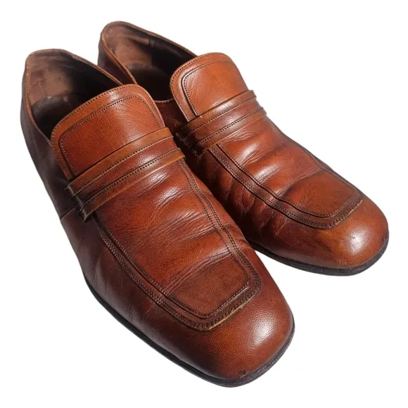 Vintage Florsheim Designer Collection Loafers Genuine Leather 9.5 D Slip On