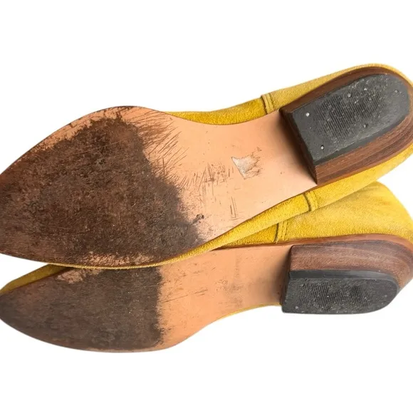 Vintage Fluevog-INSPIRED Lime Green Tie Detail Suede Ankle Boots -Size 36 | GUC