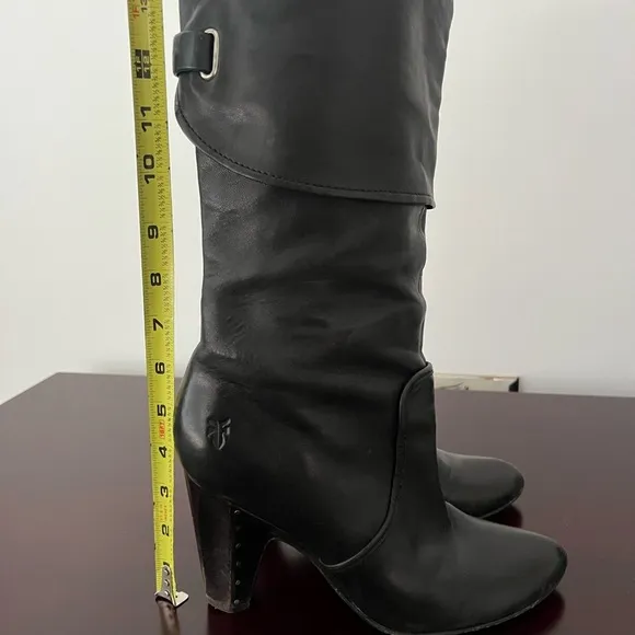 Vintage Frye - Bethany Cuff Black Leather Boot - Size 8.5