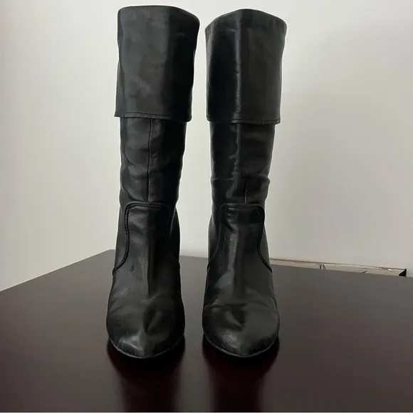 Vintage Frye - Bethany Cuff Black Leather Boot - Size 8.5