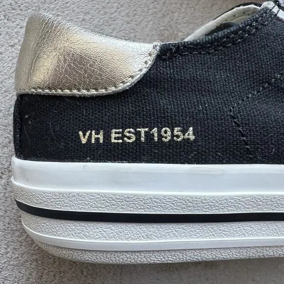 Vintage Havana Alive Black Canvas Star Sneakers Women’s 5.5 Lace Up Retro Gold