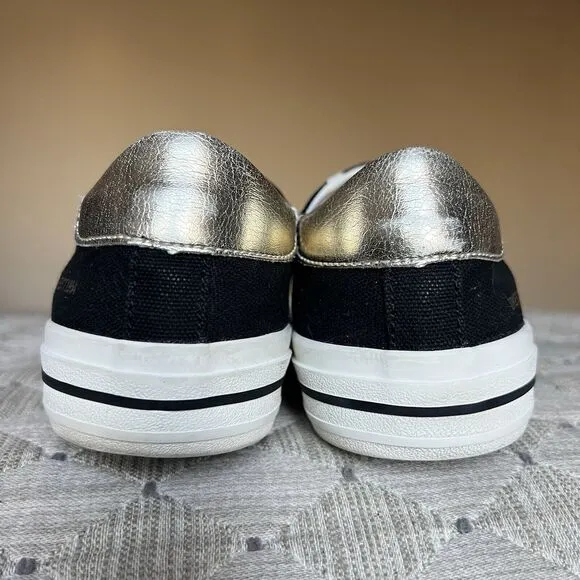 Vintage Havana Alive Black Canvas Star Sneakers Women’s 5.5 Lace Up Retro Gold