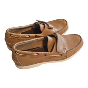 Vintage John Hardy Shoes Mens Sz 9D Tan Genuine Leather Loafers Slip On