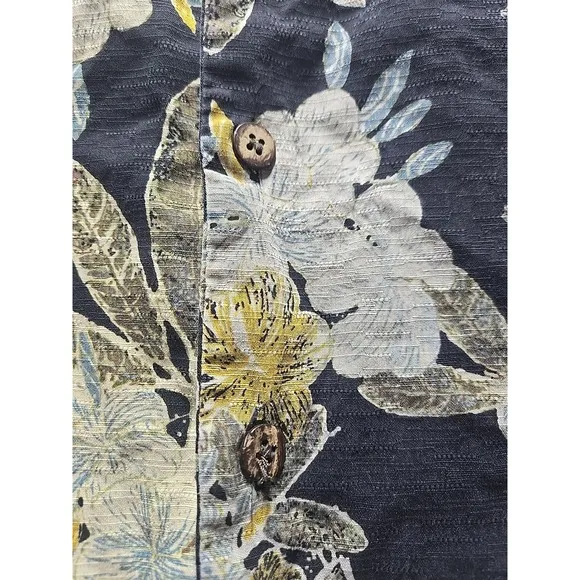 Vintage Men's Tommy Bahama Batik La Chique Black XL Relaxed 100% SILK