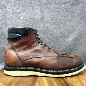 VINTAGE Red Wing 6&quot; Heritage Classic Moc Toe Boot Soft Toe Red Men's Size 12 A