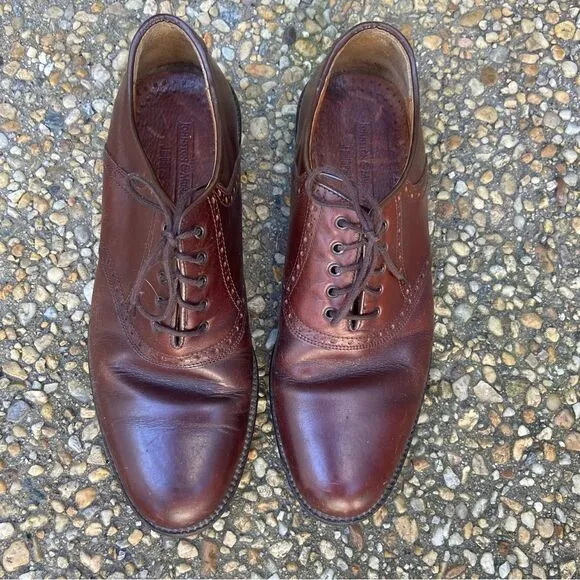 Vintage spikeless wing tip Golf shoes Italy Johnston &amp; Murphy 10 runs small 9