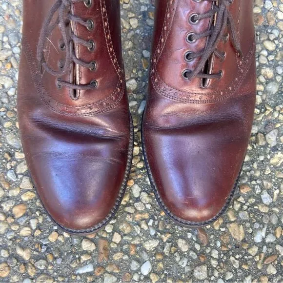 Vintage spikeless wing tip Golf shoes Italy Johnston &amp; Murphy 10 runs small 9