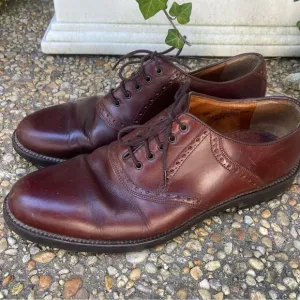 Vintage spikeless wing tip Golf shoes Italy Johnston &amp; Murphy 10 runs small 9
