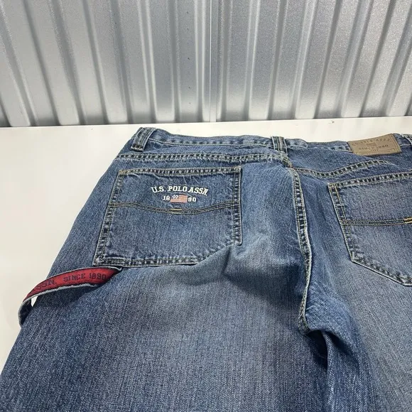 Vintage US Polo Assn Baggy Carpenter Jeans JNCO style 38x34 Blue Wide Leg Y2K