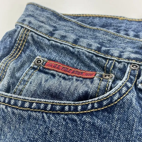 Vintage US Polo Assn Baggy Carpenter Jeans JNCO style 38x34 Blue Wide Leg Y2K
