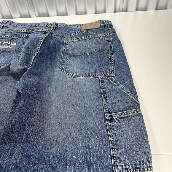 Vintage US Polo Assn Baggy Carpenter Jeans JNCO style 38x34 Blue Wide Leg Y2K