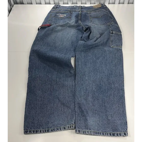 Vintage US Polo Assn Baggy Carpenter Jeans JNCO style 38x34 Blue Wide Leg Y2K