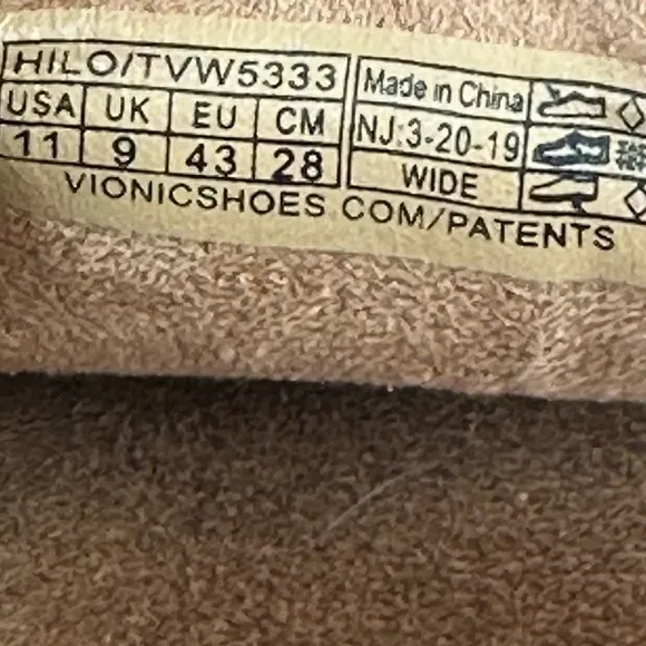 Vionic Hilo Loafers 11 WIDE Brown Suede Slip On Shoes Arch Support Womens