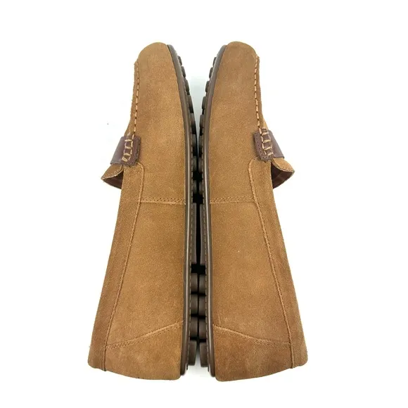 Vionic Hilo Loafers 11 WIDE Brown Suede Slip On Shoes Arch Support Womens