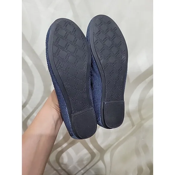 Vionic Spark 359 Willow Navy Blue Sparkle Rhinestone Ballet Flat Shoes- Sz 6