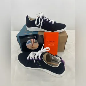 Vionic Stinson canvas sneakers, black with purple Size 6‎