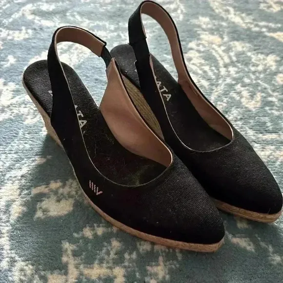 Viscata Barcelona wedge sling back espadrille canvas 39