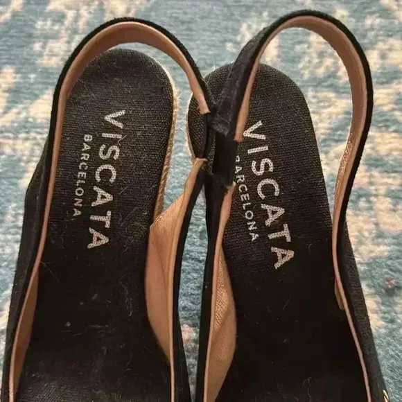Viscata Barcelona wedge sling back espadrille canvas 39