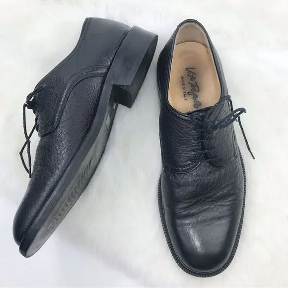 Vito Rufolo Black Soft Italian Leather Lace Up Dress Shoes