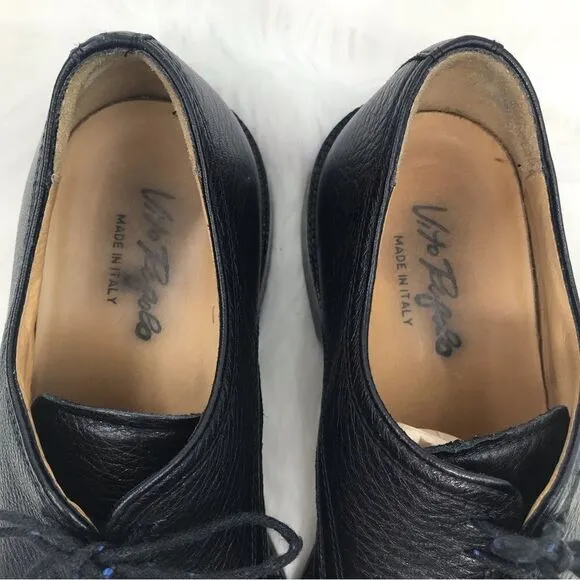 Vito Rufolo Black Soft Italian Leather Lace Up Dress Shoes