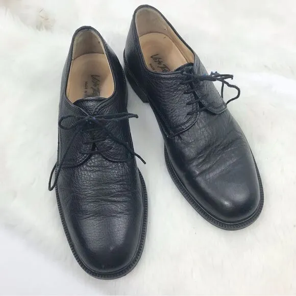 Vito Rufolo Black Soft Italian Leather Lace Up Dress Shoes
