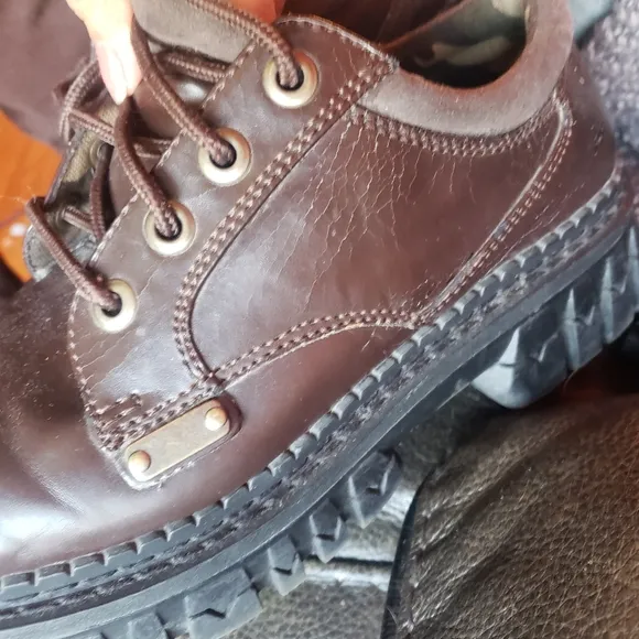 vtg 90s flying tomato espresso faux leather  Grunge lug sole Oxford shoes size 8