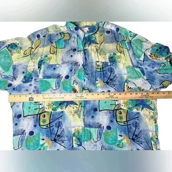 Vtg Guess Georges Marciano Abstract Hawaiian Y2K 1990s Designer Shirt