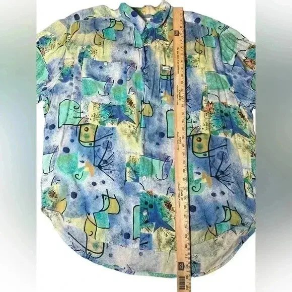 Vtg Guess Georges Marciano Abstract Hawaiian Y2K 1990s Designer Shirt