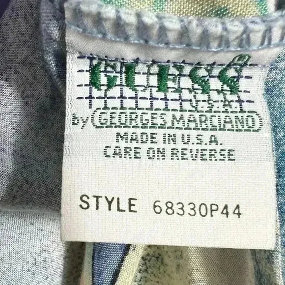 Vtg Guess Georges Marciano Abstract Hawaiian Y2K 1990s Designer Shirt