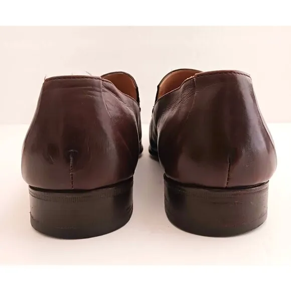 VTG Lanvin Paris Brown Leather Suede Slip On Dress Loafer Sz US 10