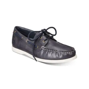 WEATHERPROOF VINTAGE Mens Navy Cushioned Benny Round Toe Lace-Up Boat Shoes 12 M