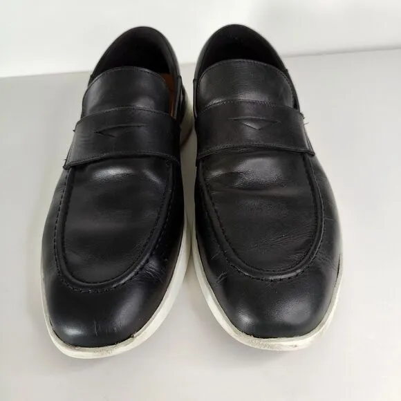 Wolf and Shepherd Crossover Shoes Mens 12 Black Leather Calfskin Slip On Loafer