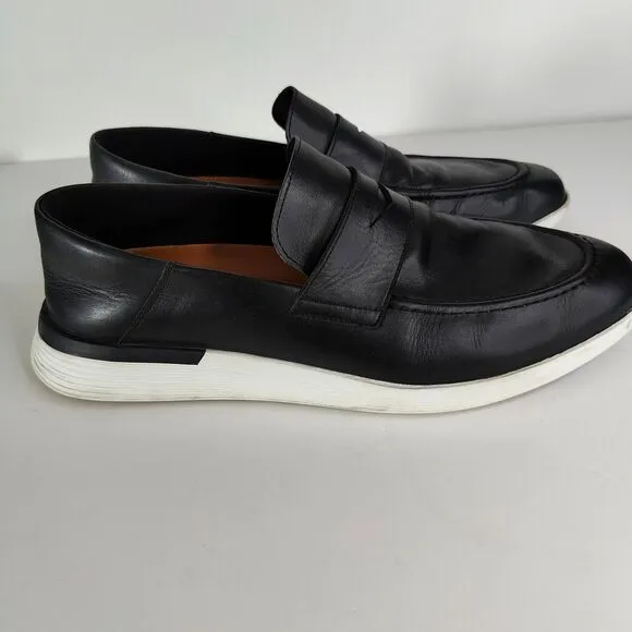 Wolf and Shepherd Crossover Shoes Mens 12 Black Leather Calfskin Slip On Loafer