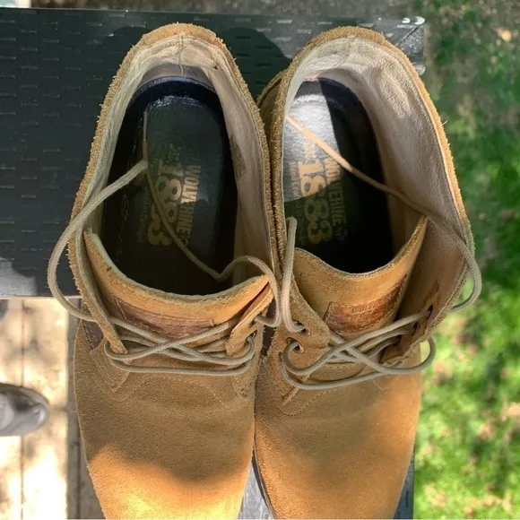 Wolverine 1883 Men’s Leather / Textile Chukka Shoes Brown &amp; Tan Size 9.5