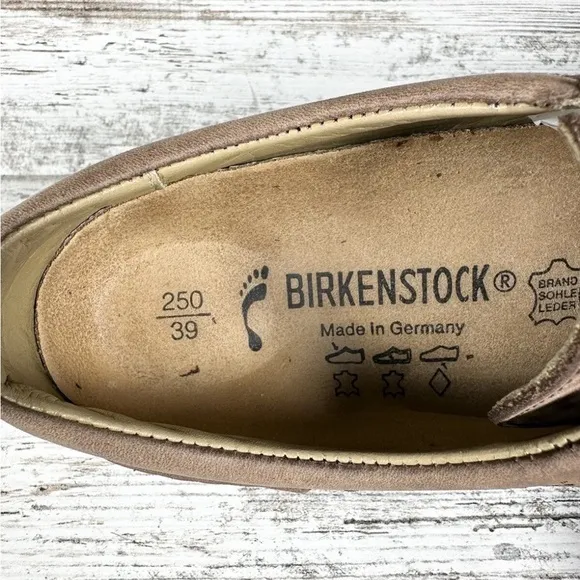 Women’s Birkenstock Memphis Brown Leather Shoes Sz EUR 39/US 8.5.