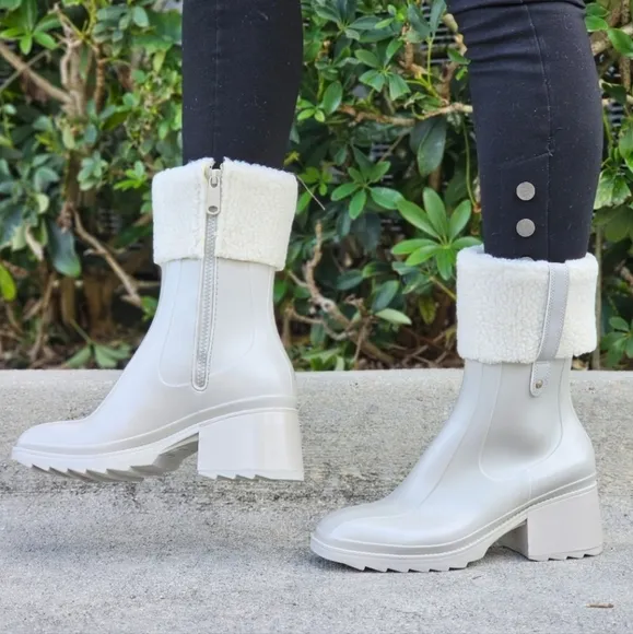 Women's‎ Chunky Block Heel Ankle Boots Gray Color