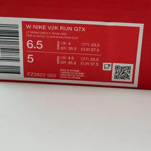 Women's Nike V2K Run Gore-Tex Shoes - Light Iron Ore FZ2622-002 Size 6.5