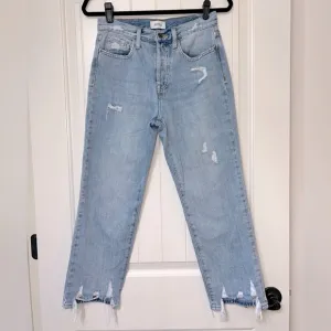 Women’s PISTOLA distressed, high rise, crop Charlie jeans. Size, 26