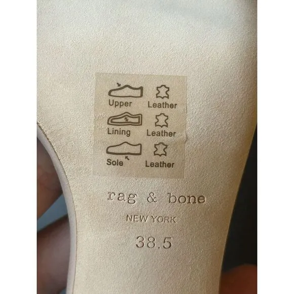 Women's Rag &amp; Bone Ellis Sandal Nude 8.5 Leather Open Toe‎ Heel Party Wedding